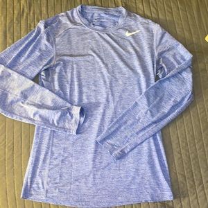 Nike dri fit purple long sleeve athletic shirt